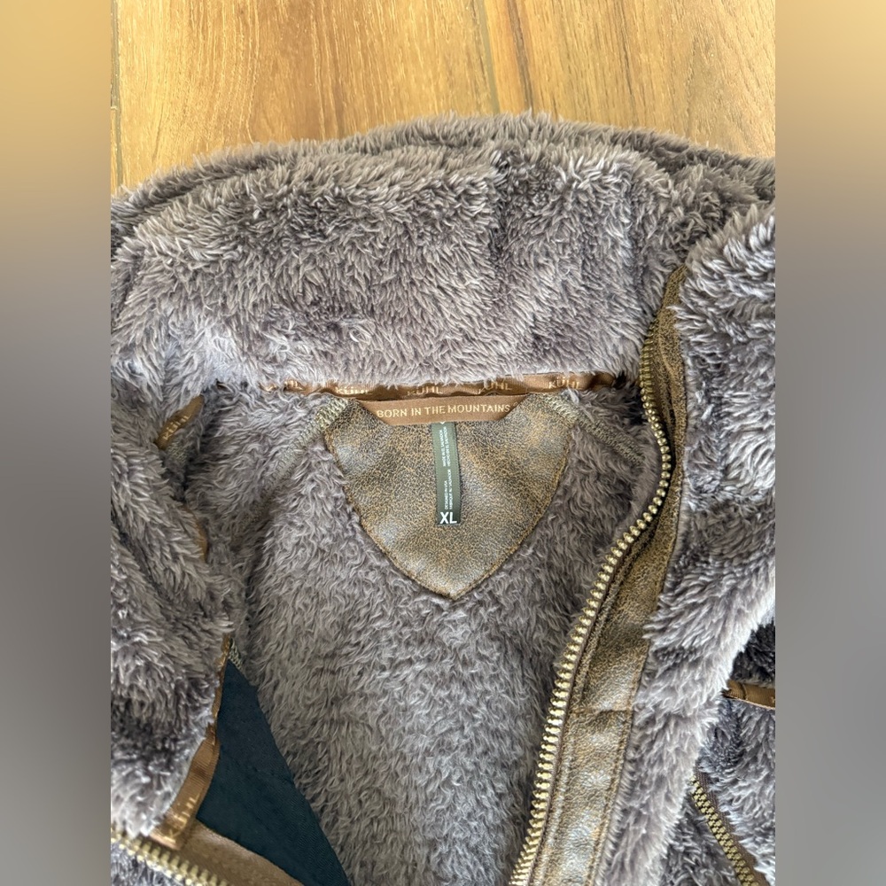Kuhl Flight Jacket Women's Size XL Hooded Brown Sherpa Fleece Full-Zip - Picture 4 of 10